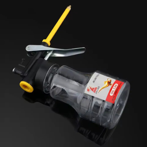 Oiler Lubricator Machine Oil Pump 200ml Transparent Plastic Bottle Pot Refueling Pot Injector Tool Grease Gun with 150mm Mouth