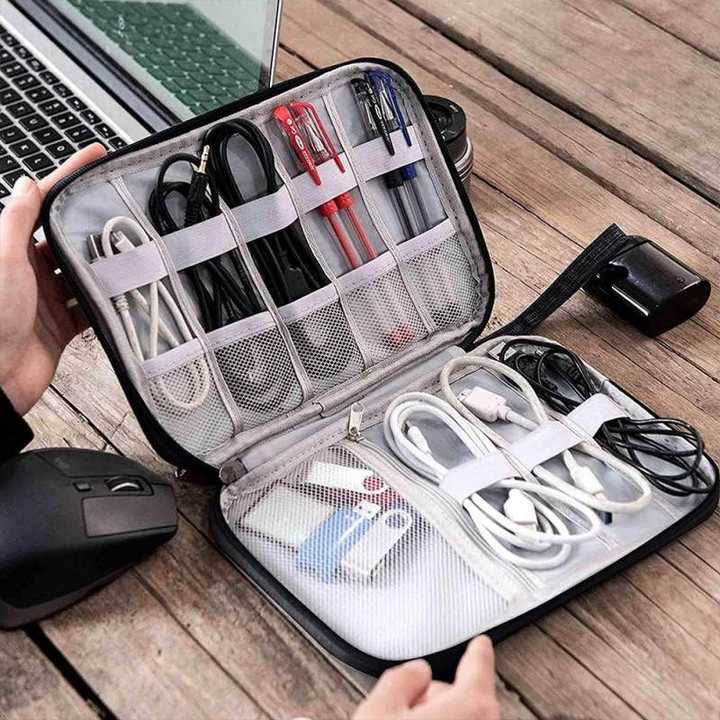 Travel Digital Cable Organizer Bag | Electronic Accessories Storage Pouch | Charger, USB Cable & Power Bank Organizer | Portable Gadget Bag