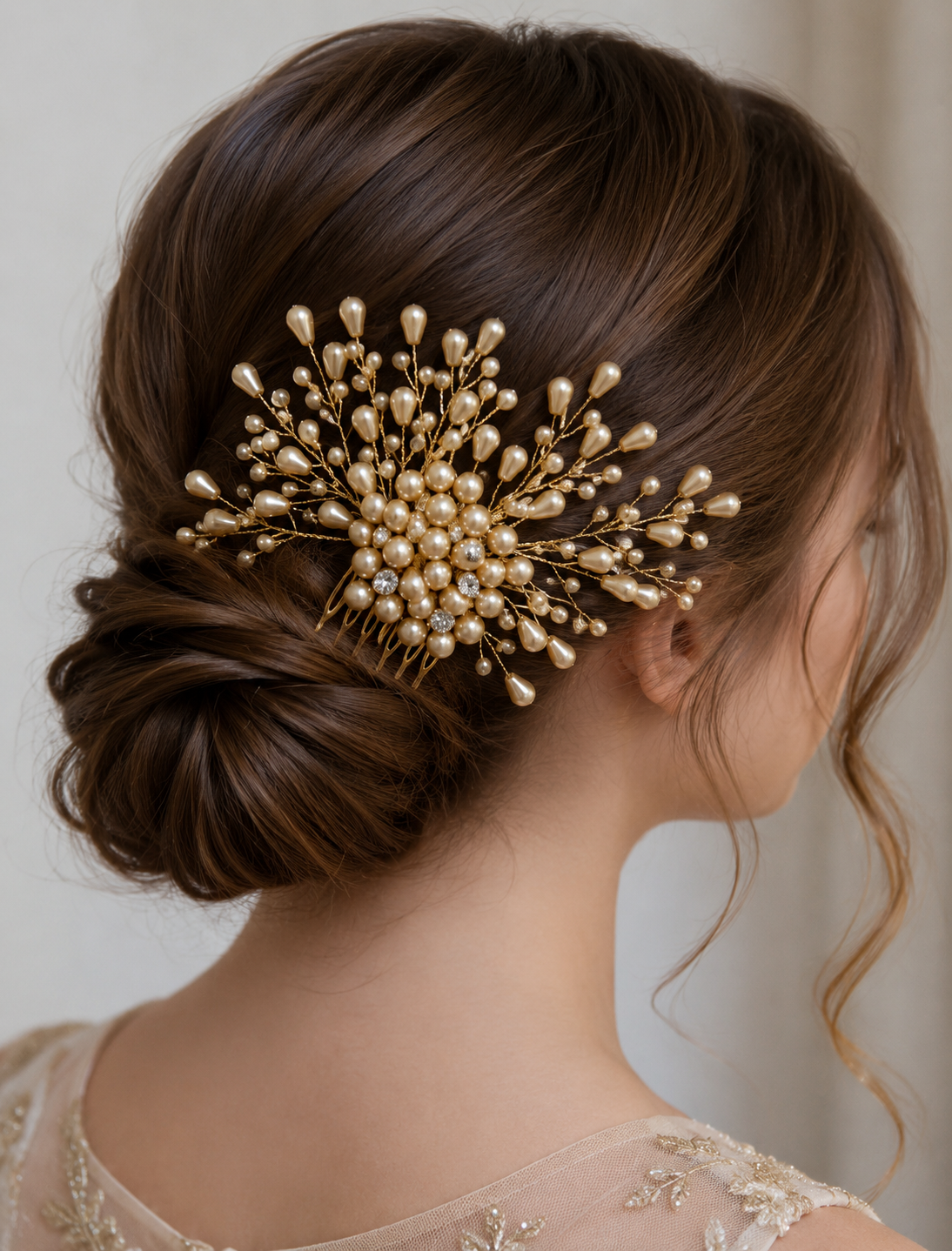 Bridal Wedding Hair Accessories Pearl Hair Comb Clips for Women Rhinestone Hair Jewelry Bride Headpiece Party Bridesmaid Gift