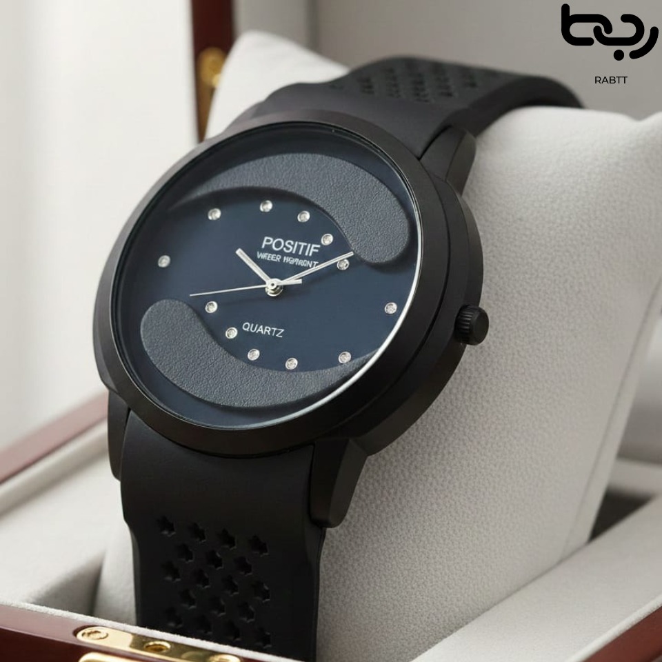 Luxury Sport Watches for Men - Quartz Men's Luxury Wrist Watch Black Dial Boys Watch - Cocony Scent Black Silicone Rubber Strap - Water Resistant Wrist Watches for Men