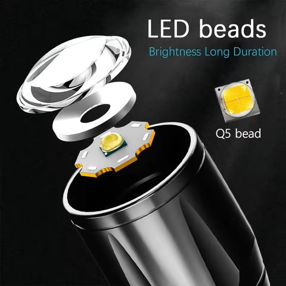 Zoomable Metal COB Flashlight