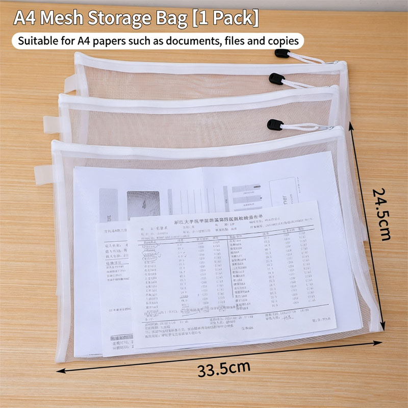 Mini Mesh Passport Cover Travel Zipper File Bag Portable Receipt ID Card Storage Bag Business Travel Organizer
