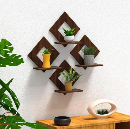 Decorative Wooden Wall Shelves for Home and Bedroom Wall Decoration | Modern Wall Mounted Display Shelves