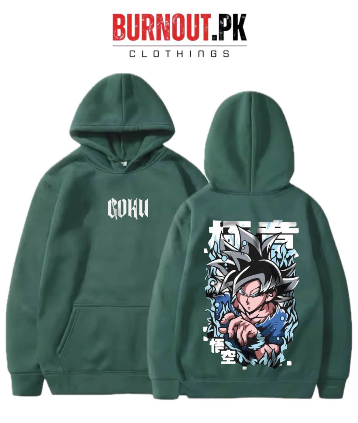 BURNOUT.PK NEW TRENDY WINTER COLLECTION PREMIUM QUALITY DTF DIGITAL HIGH QUALITY GOKU PRINTED HOODIES FOR MENS + BOYS + WOMENS