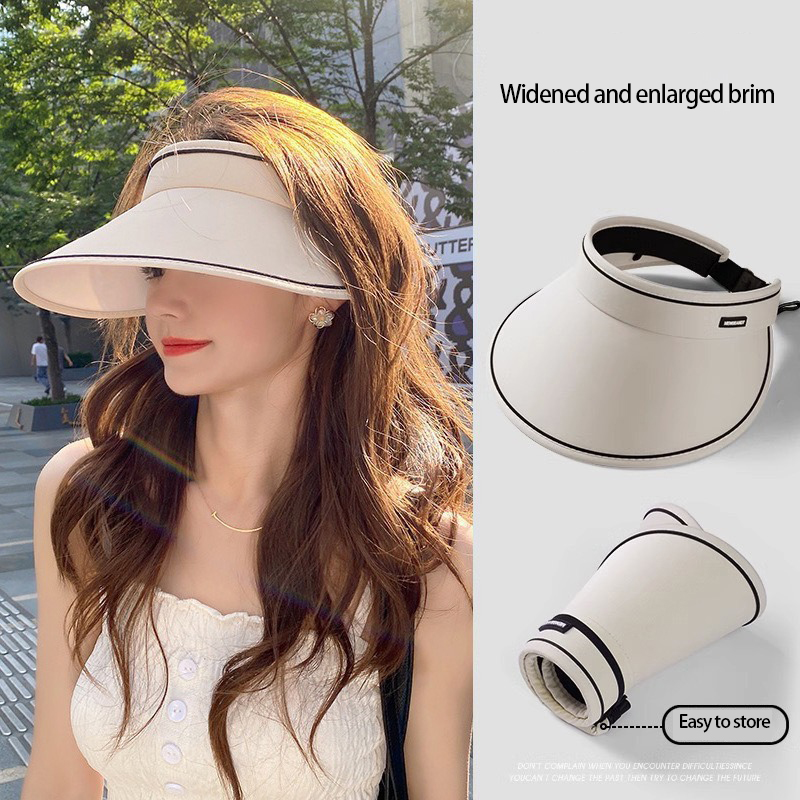 Uv Protection Sun Visor Hat For Women Wide Brim Foldable Beach Cap Cycling Hiking Beach Cycling Outdoor Travel Hat