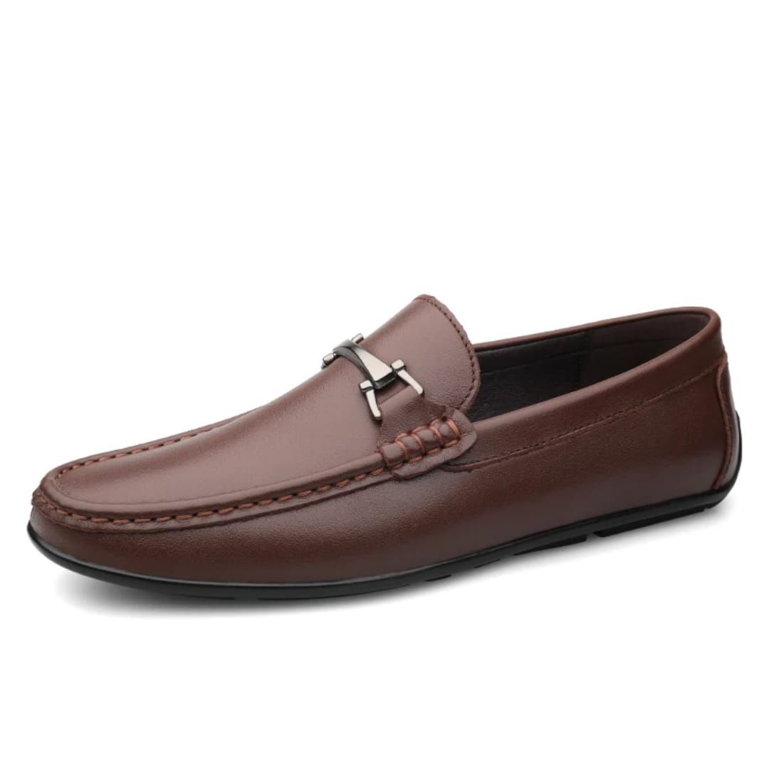 Black Brown Men's Loafer Shoes | Stylish Leather Finish Slip On Shoes | Elegant Party Wedding Office Footwear For Men slip one and Loafer shoes