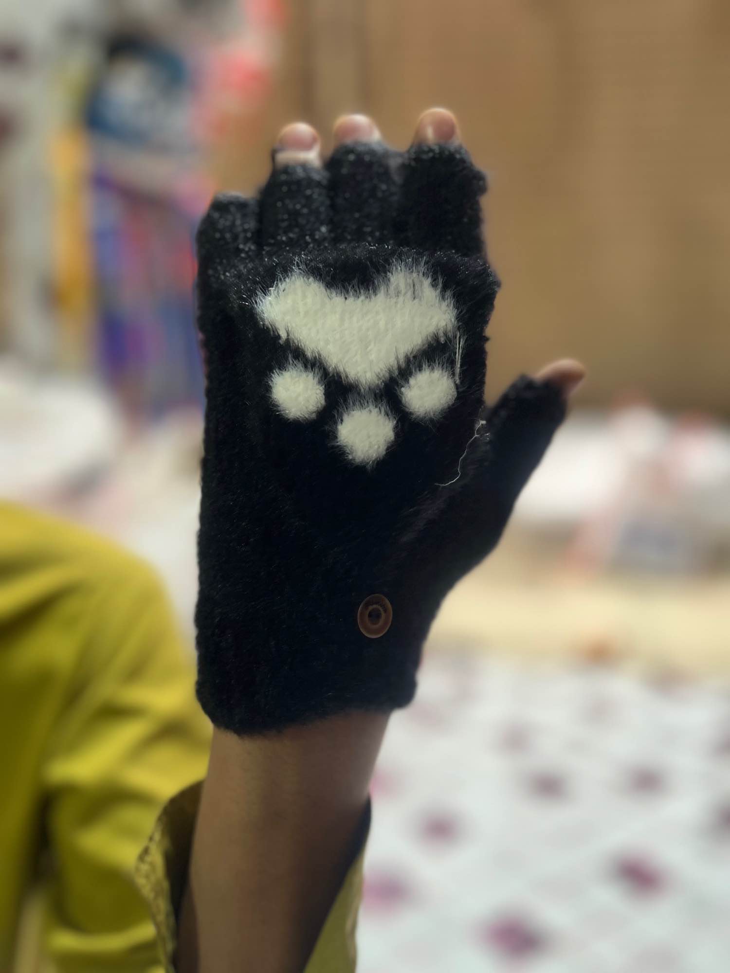 Plush Fingerless Gloves Female Winter Mitten Soft Warm Student Women Flip Gloves Outdoor Write Gloves Thickened Cold Protection