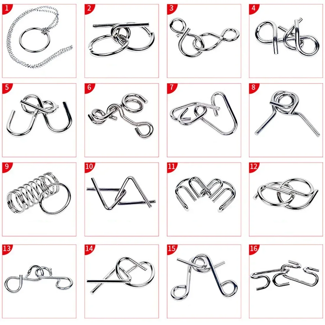 Fun Metal Chinese Ring Puzzle Intelligent Brain Teaser IQ Logic Game for Children Adult Family Entertainment Educational Toy