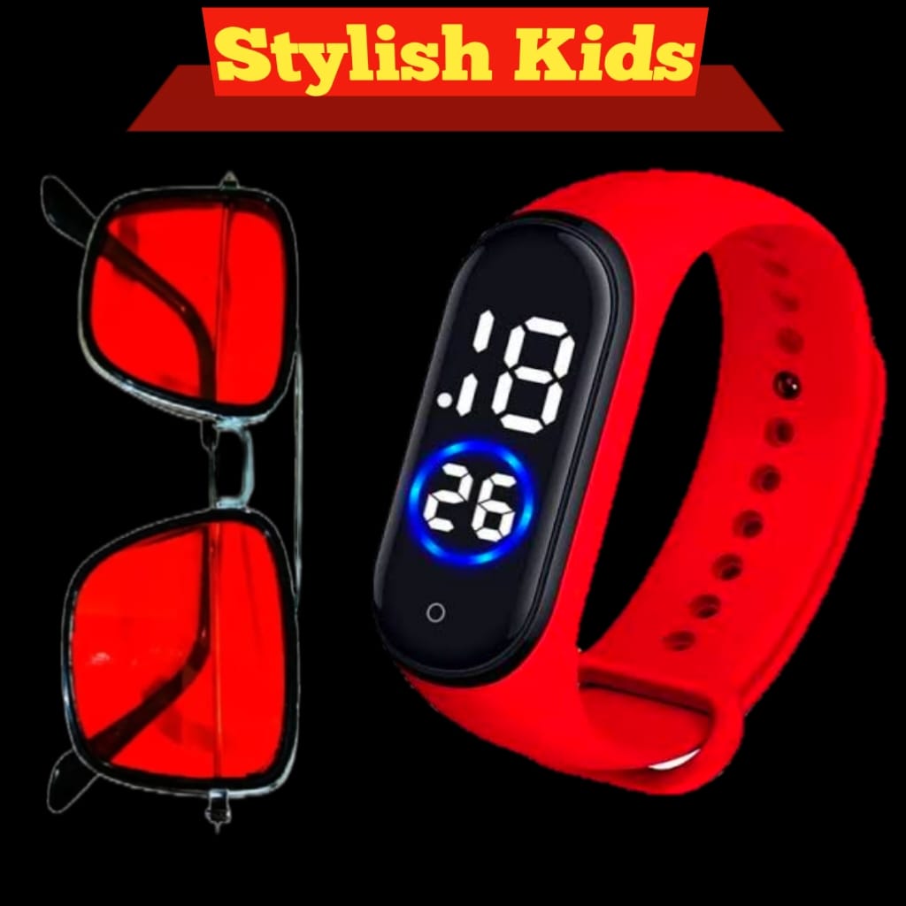 Waterproof Digital LED Sport Watch with glasses For Kids price in Pakistan