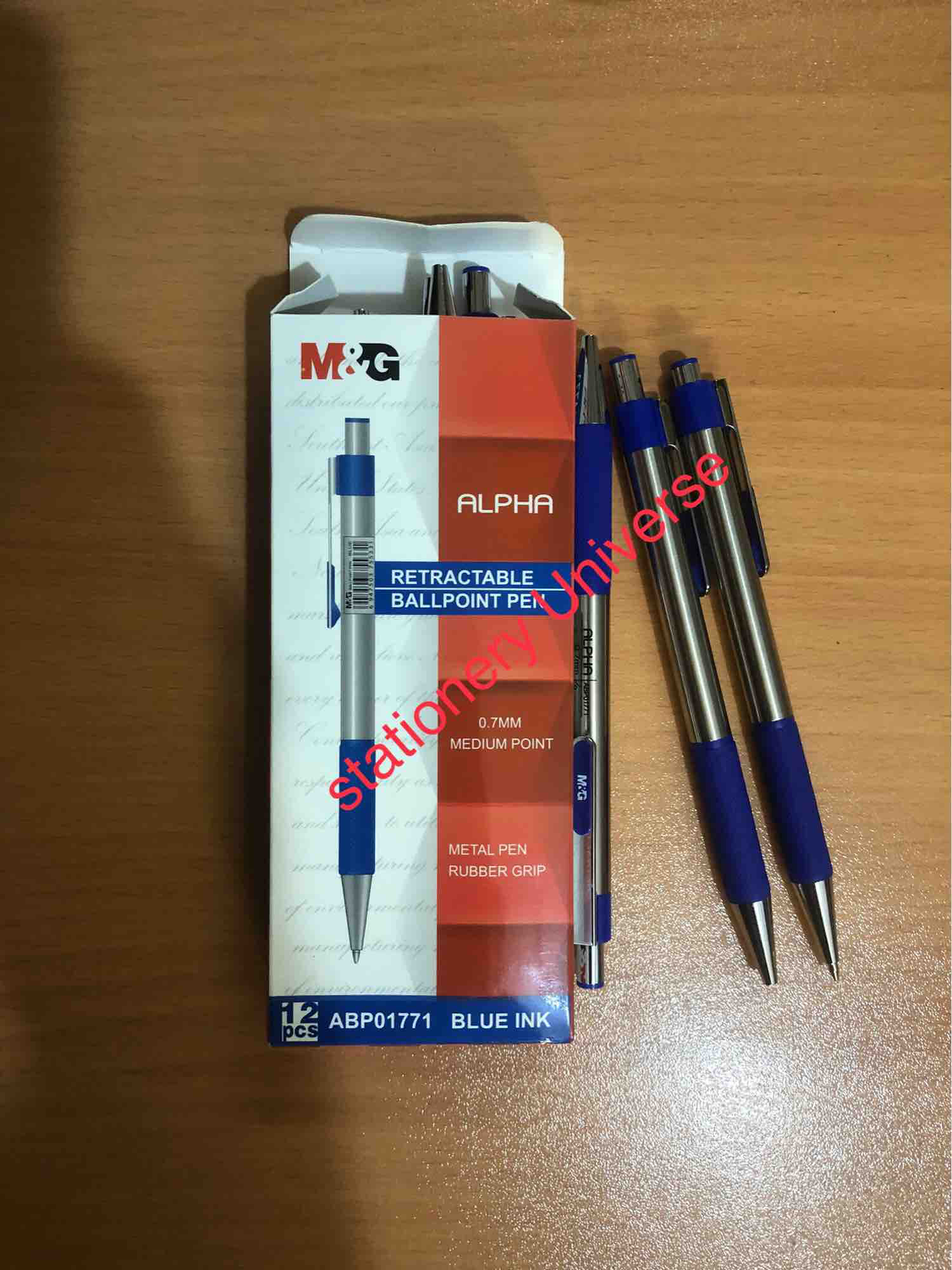 Mng Alpha Retractable Metal Ball Pen Classy Modern Design Super Smooth Ball Pen Pack Of 6