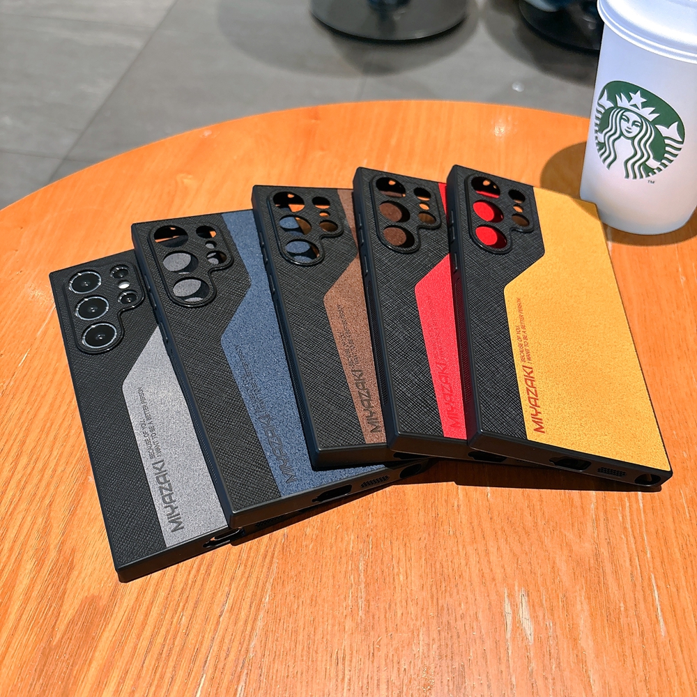 Luxury Double Color Phone Case For   S25 S24 S22 Ultra S23 S24 S25Plus Matte Leather Protection Shockproof Cover