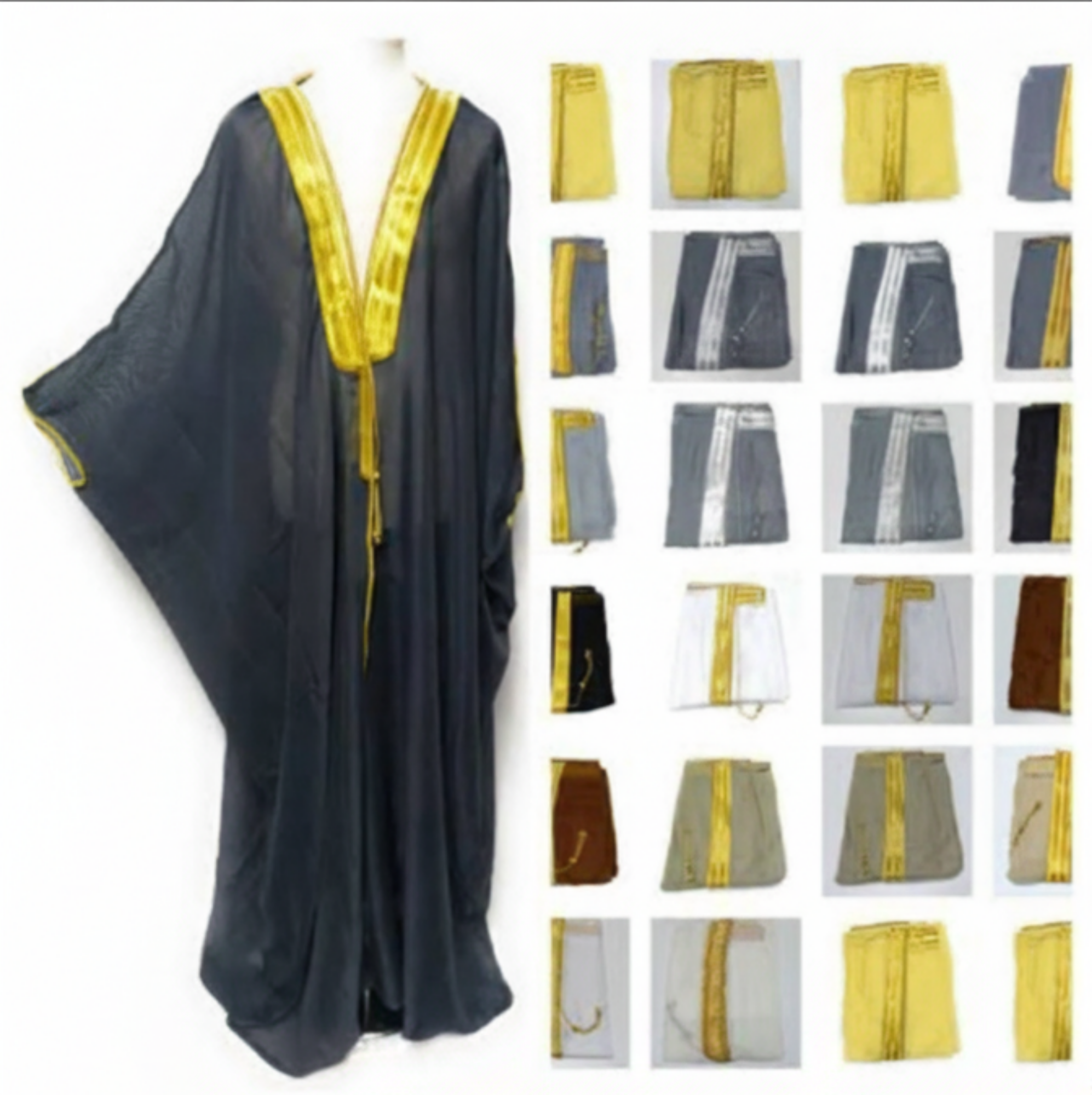 BISHT CLOAK ARAB DRESS THOBE SAUDI MENS ROBE EID kaftan. Half Sleeves