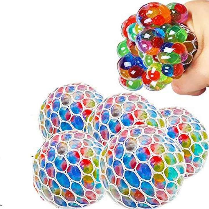 Magic Color-Changeable Grape Mesh Squish Ball – Stress Relief Squeezing Toy | Hand and Wrist Exercise Rubber Grape Ball for Anxiety, Fidgeting & Fun | Sensory Toy for Kids and Adults
