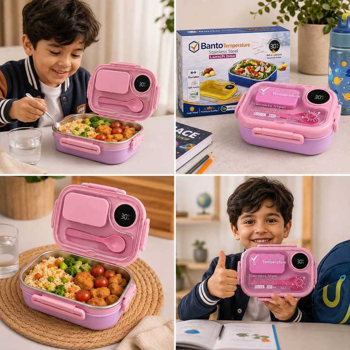 Banto Stainless Steel Lunch Box | Temperature Insulated Food Container | Hot & Cold Food Storage Lunch Box | Portable Tiffin Box