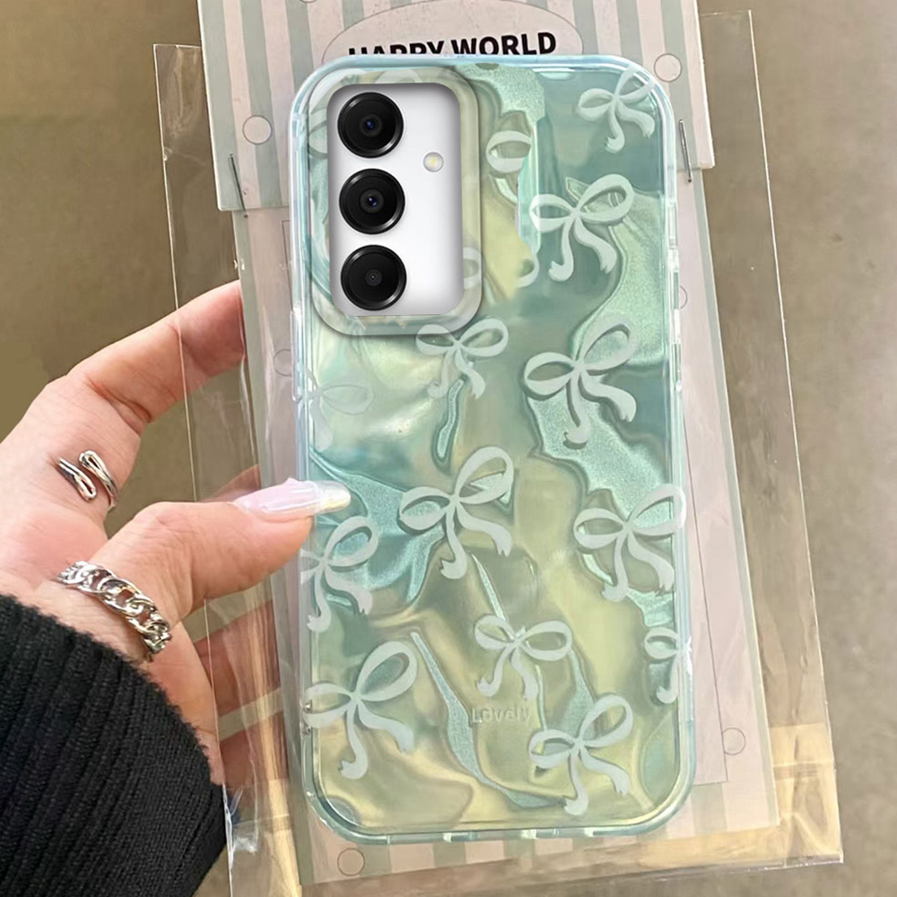 Green Bowknot Love Heart Women Phone Case For   A56 A55 A16 A07 A17 A26 A36 A25 A35 A14 A34 A54 A15 A13 A12 Cover