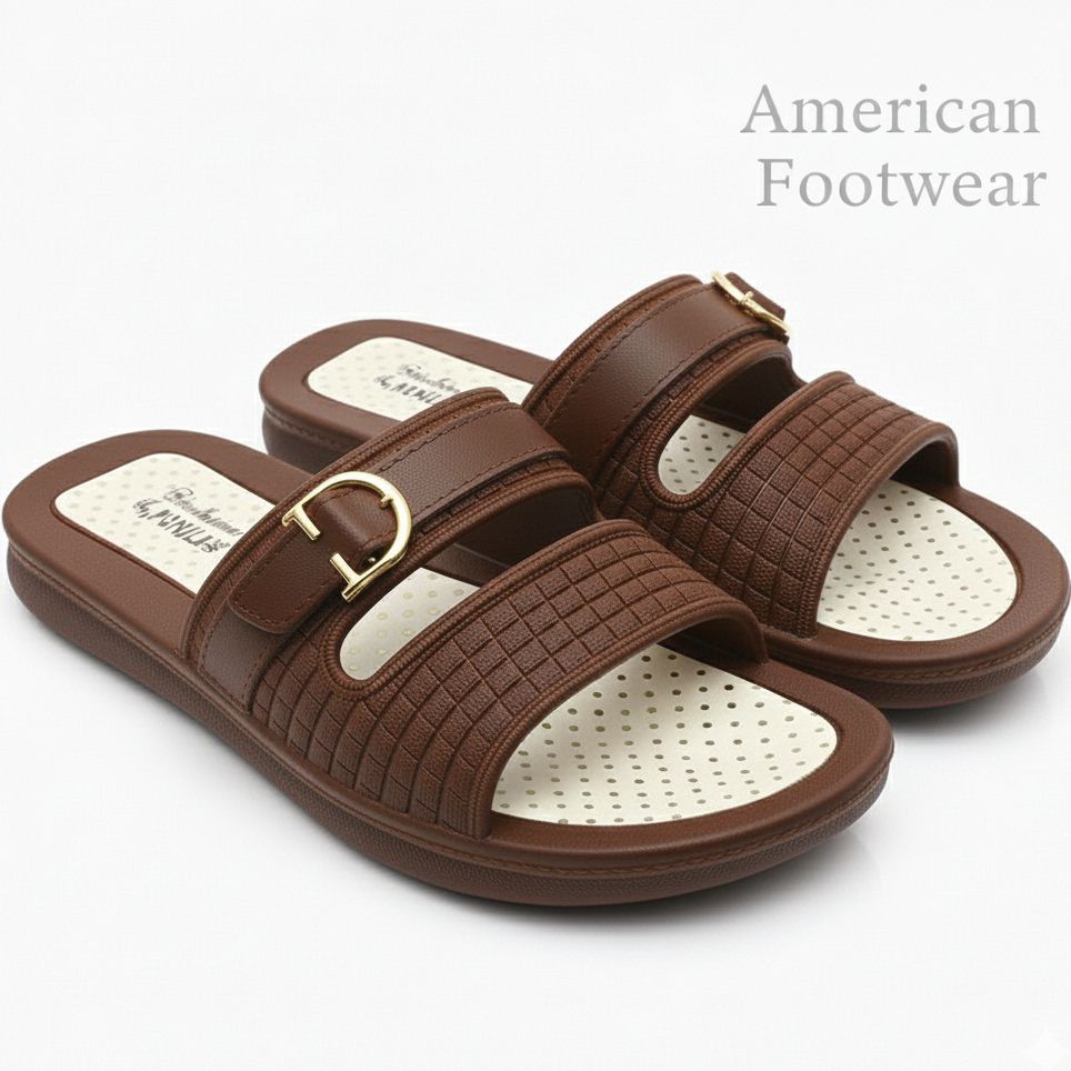 Ladies Comfortable Buckle Slippers Lite Weight FlipFlops Pure Rubber Slippers For Indoor and outdoor use