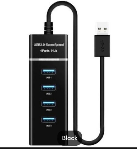 USB 3.0  4-Port Hub – High-Speed Data Transfer Adapter for Laptop & PC