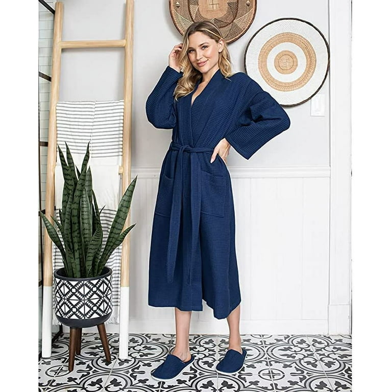 Unisex Spa Waffle Weave Bathrobe & Nighty - 100% Cotton, 200 Thread Count