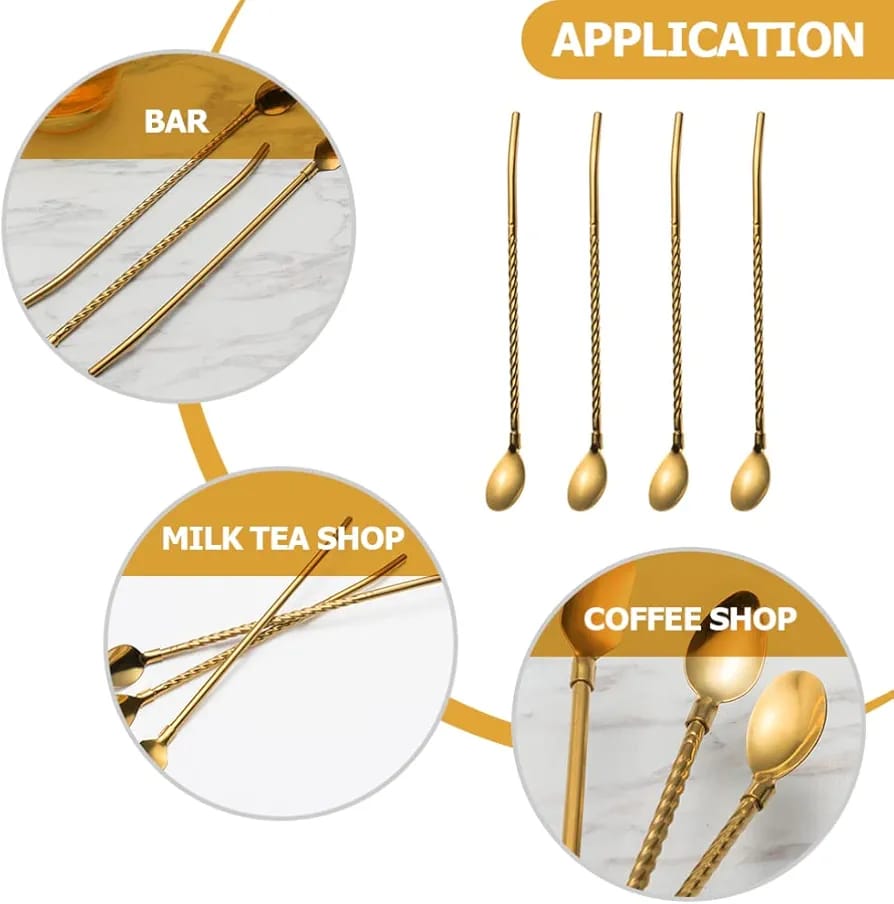 2-in-1 Straw Spoon Stirrer