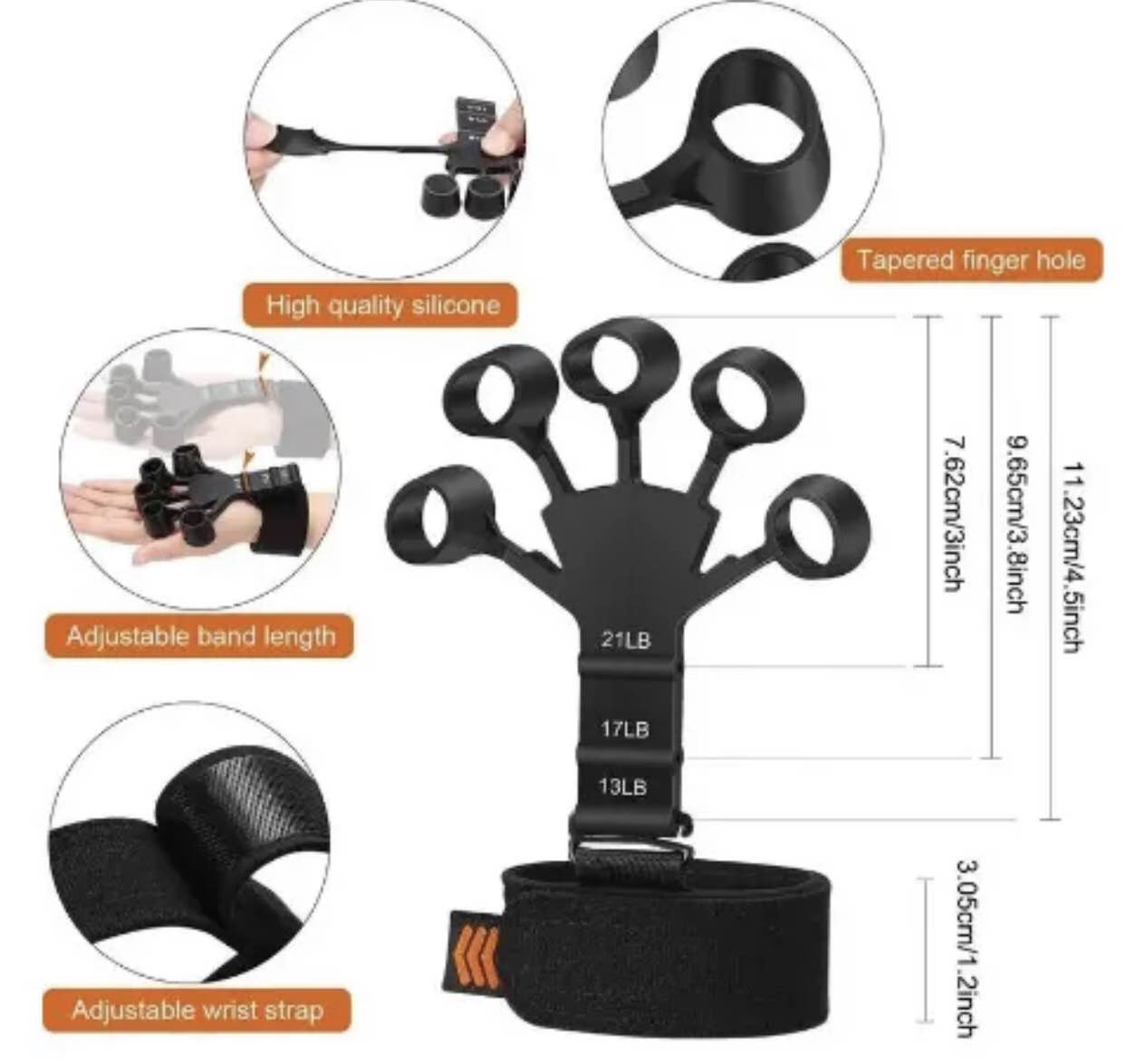 Finger Gripper 21 LBS Finger Strengthener Finger Gripper 6 Resistant Level Finger Exerciser Hand Strengthener for Patients Strength Traning..