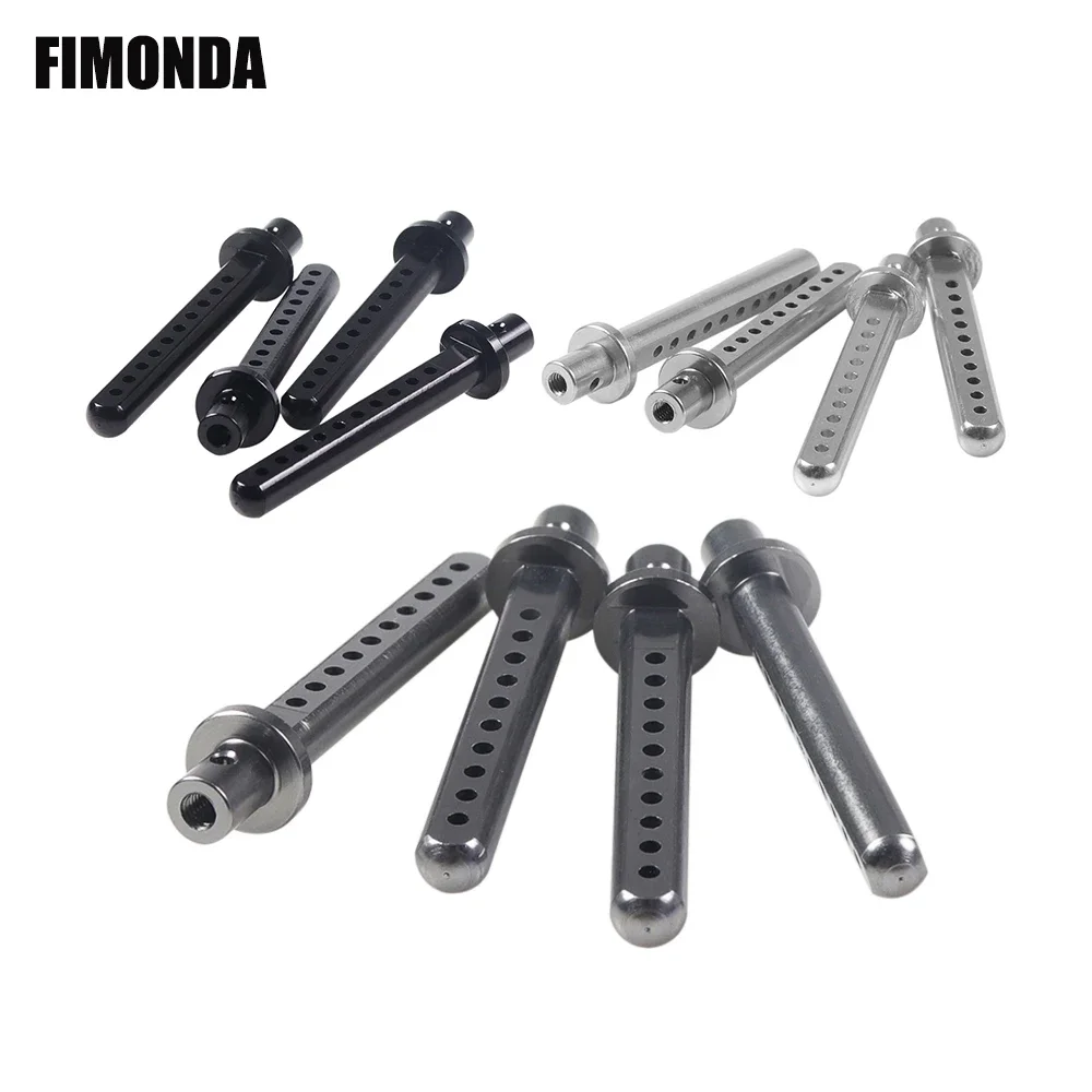 4Pcs Aluminum Alloy RC Car Body Posts Mount with R Clip for 1/10 Crawler Axial SCX10 90046 90047 90047 RC4WD D90 TF2 Tamiya CC01