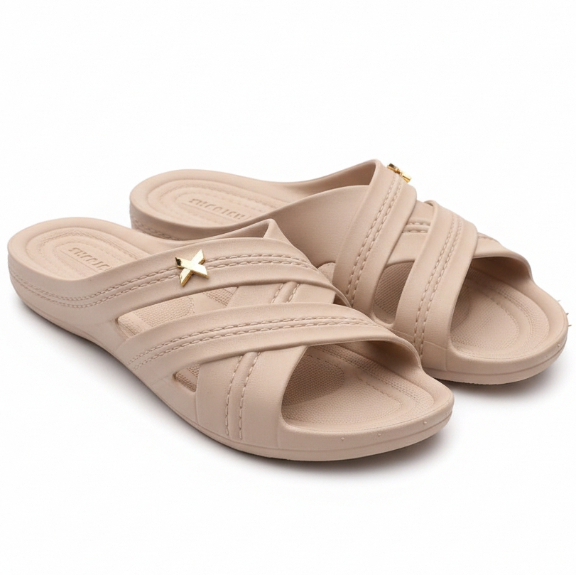 Pure Rubber Women House Slippers Comfortable Plastic Chappals For Girls