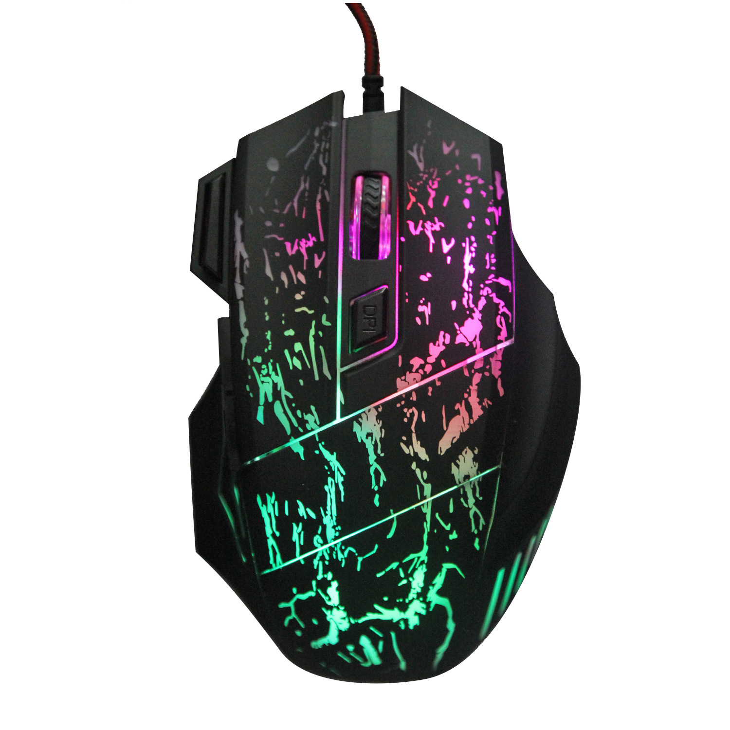 Wired Game Mouse Streaming Crack Colorful Light USB Port Mice 7 Button