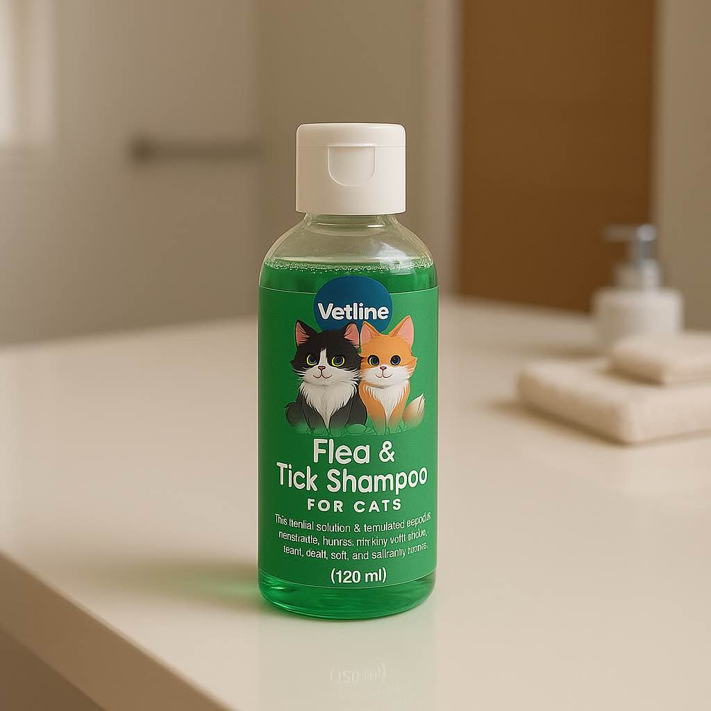 View of Vetline Flea & Tick Cat Shampoo – 120ml | Herbal Anti-Flea Shampoo ...