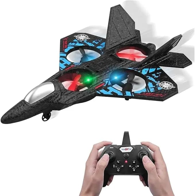 Fighter Jet Remote Control Airplane Toy for Kids | RC Fighter Jet Plane with Lights & Long Range | 360 Flip Stunt Roll & Rechargeable Remote Control Aircraft