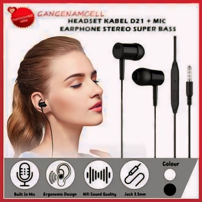L29 Wired Earphone Handfree High Bass Stereo In-Ear Earphones With Microphone