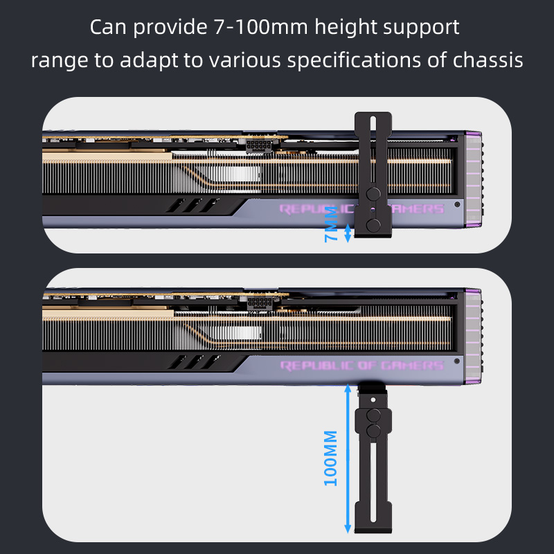 Teucer VC-5 Graphics Card Holder Adjustable Jack GPU Video Card Bracket Prevent Sagging for ITX/ATX Desktop PC Case Accessory