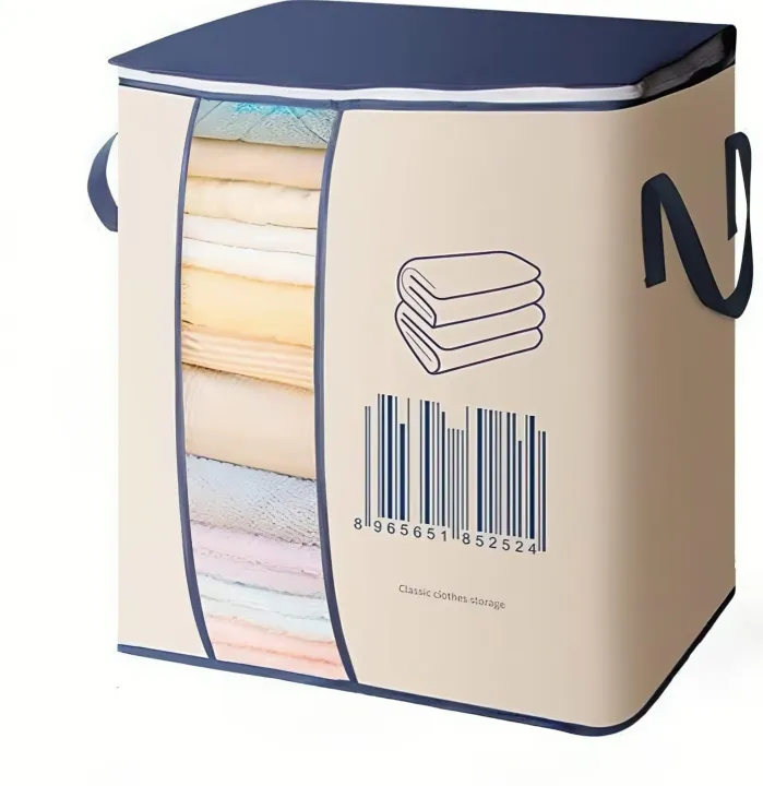 Wardrobe Barcode Bag with Barcode Pattern, Double Zipper Quilt Storage, Bedsheet and Blanket Storage Box, Foldable Travel Bag for Women, Handbags, and Luggage