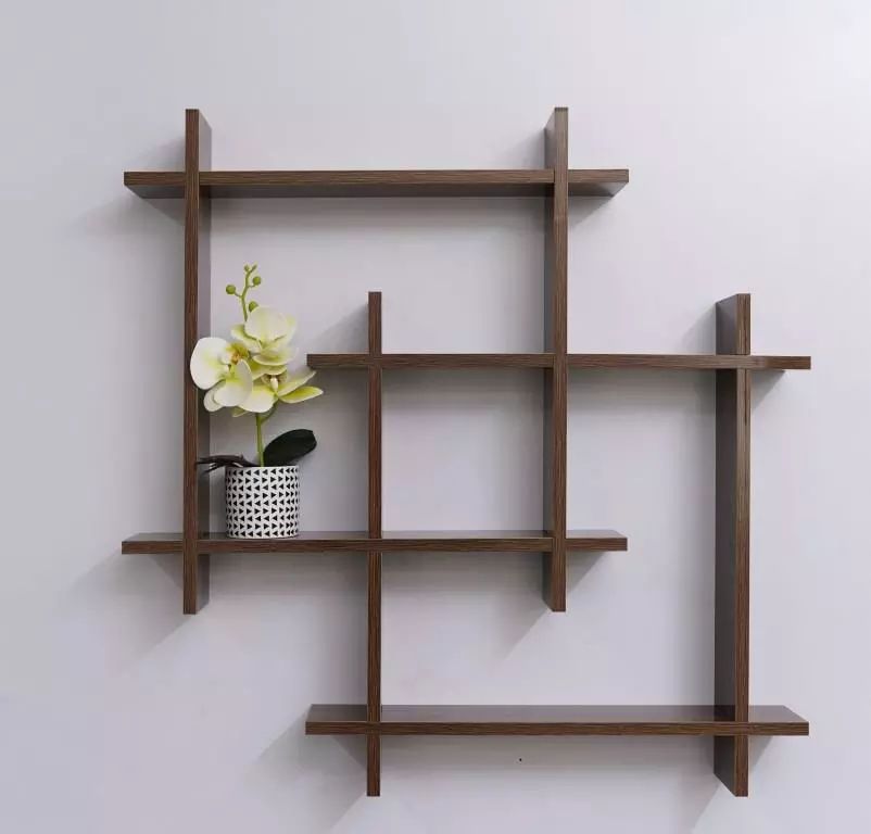 Dual Intersecting Floating Wall Shelf Wall Décor Wall Rack, for Living