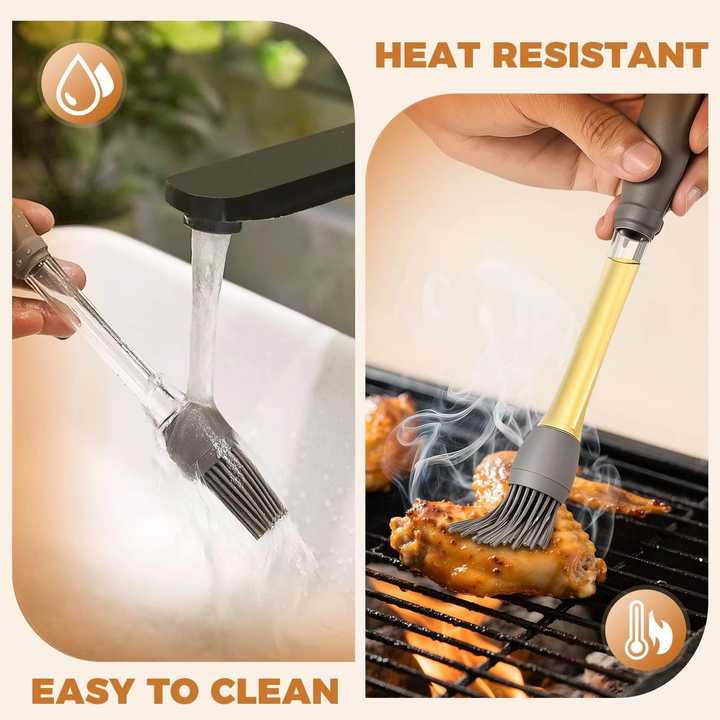 Silicone Oil Brush Basting Pastry Brush | Heat Resistant BBQ Baking Oil Brush | Cake Butter Sauce Brush | Kitchen Cooking Gadget