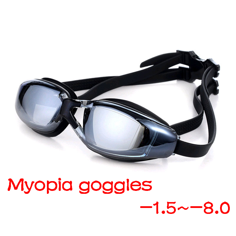 Adults Myopia Swimming Goggles for Men & Women UV Shield Anti-Fog Waterproof Plating Lens Water Sports Swim Pool Eyewear Glasses