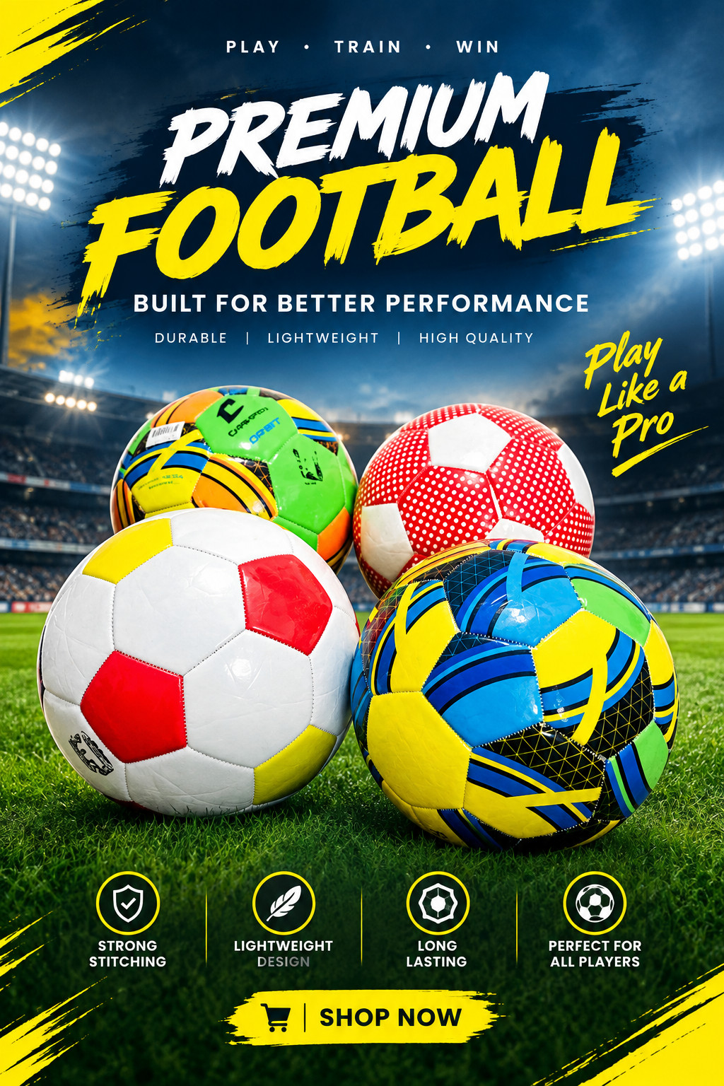 Kids Zone Mini Football For Kids in Premium Quality With Machine Stitching. 1 piece (MULTICOLOURS) Size : 3