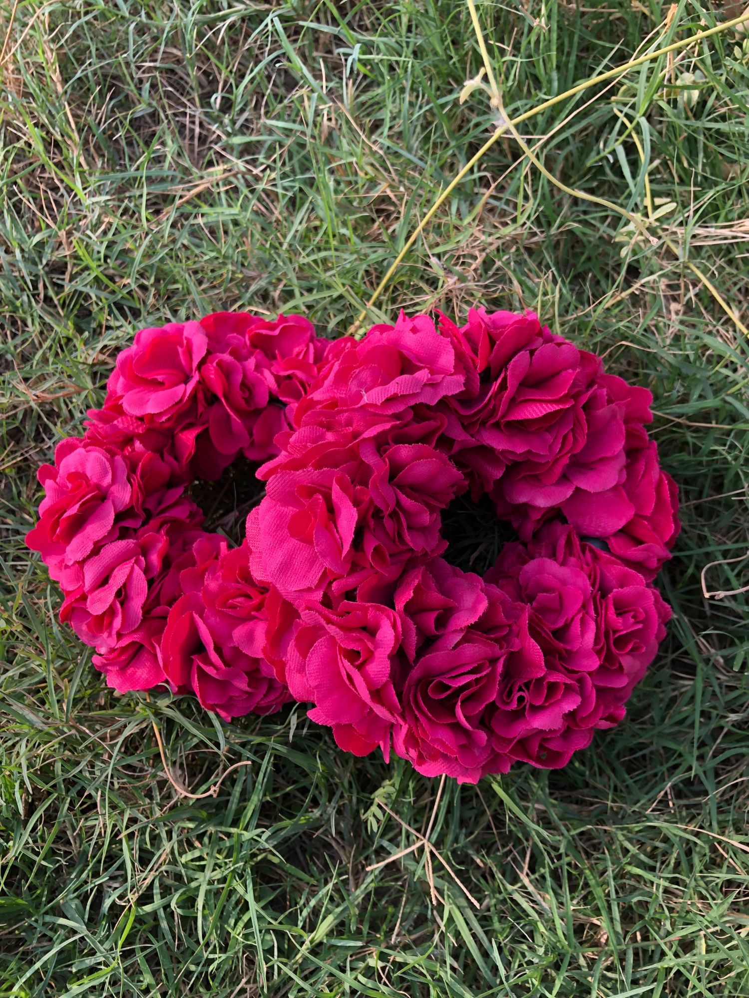 Artificial Flowers Hand Gajra Made with Red Velvet Fabric