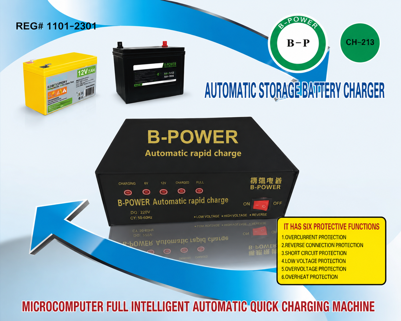 B Power 60 AMP Battery charger For 100 to 280 battery For troubler battery | 12V / 24V Fast Charger