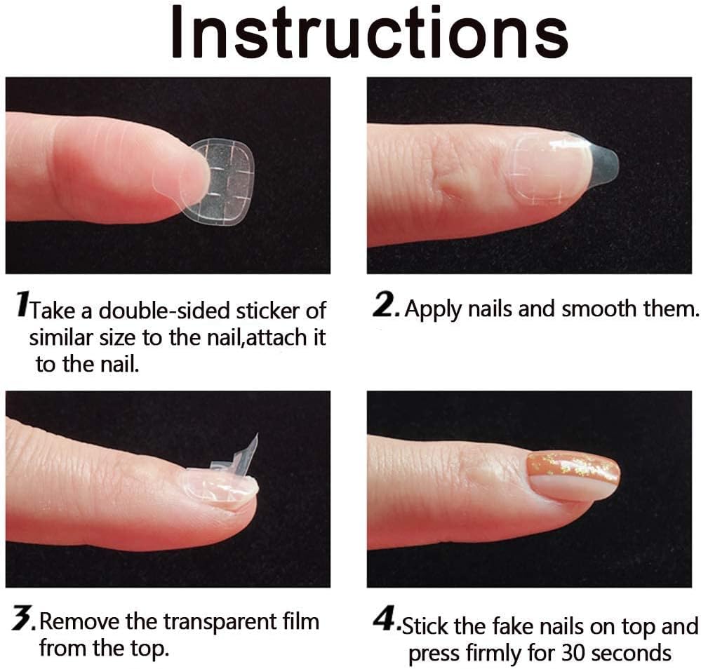 20 sheets Jelly nail stickers on the face, waterproof, adhesive, wear-resistant, false nails, high viscosity