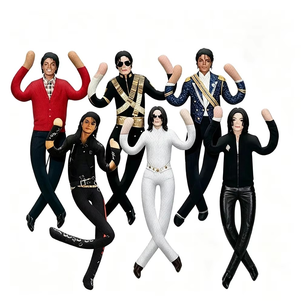 New Style Michael Jackson Cosplay Prop Doll Plush Stuffed Figure Dolls Room Decoration Abstract Joint Mobility Props 