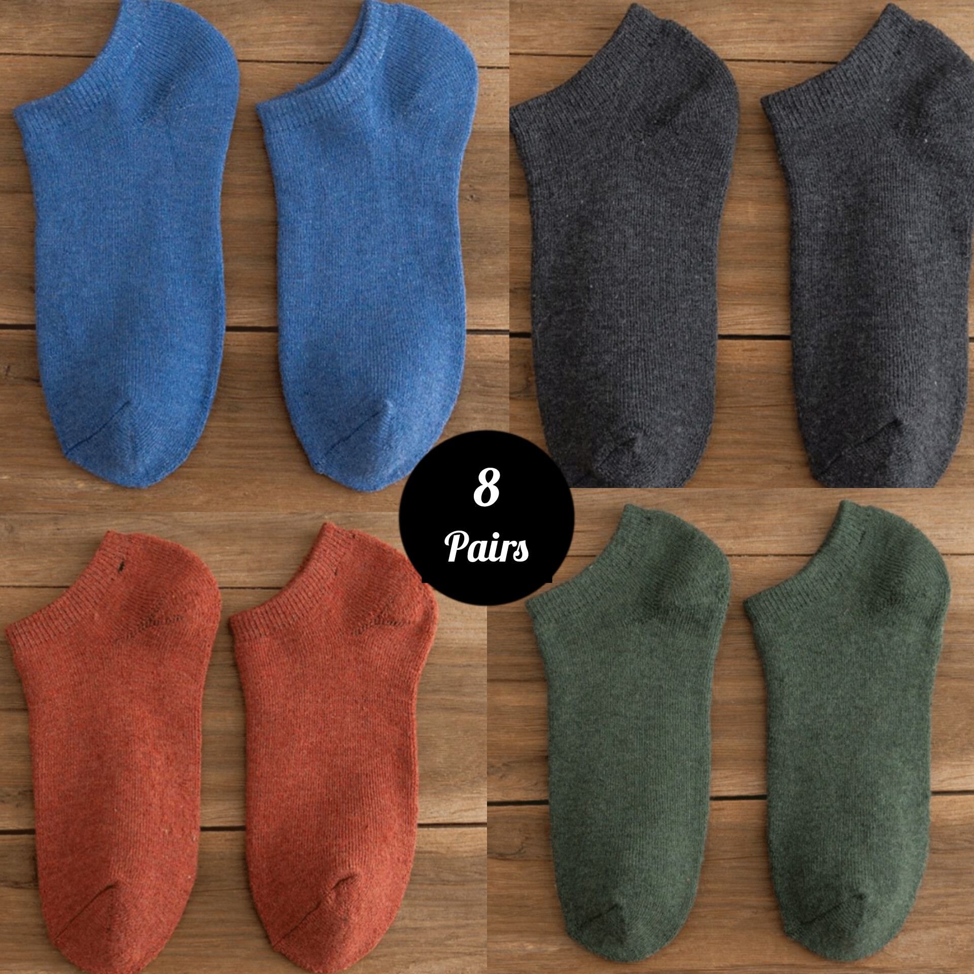 Pack Of 4 Pairs Ankle Socks For Men Women - Random colors