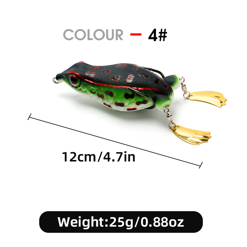 WEIHE 1pcs 2nd Generation Frog Lure 12cm 25g, Artificial Bait for Snakehead Fishing