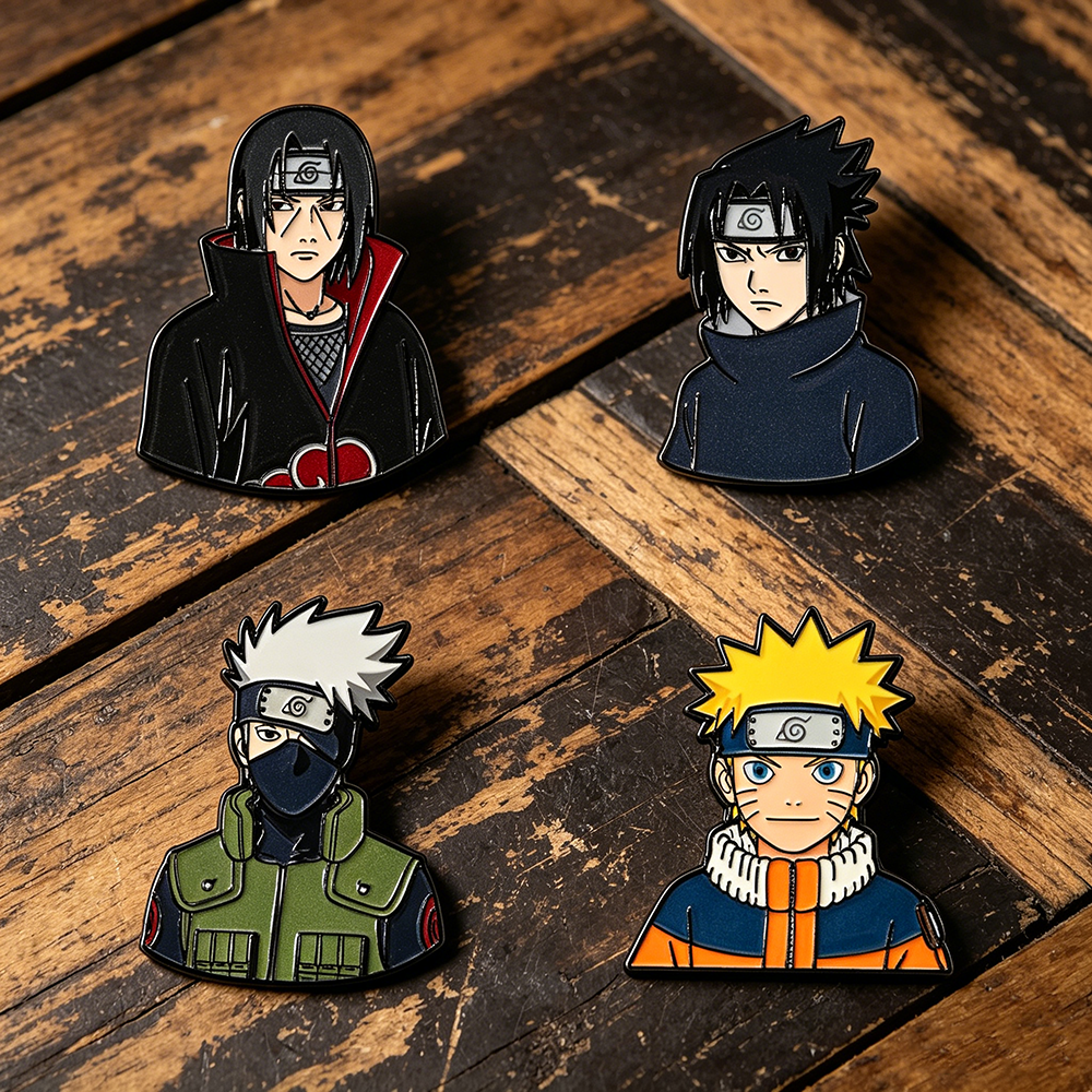 4pcs Anime Figure Enamel Pin Badges Cool Cartoon Brooches For Women Men Cosplay Accessories Fans  Toys For Backpack