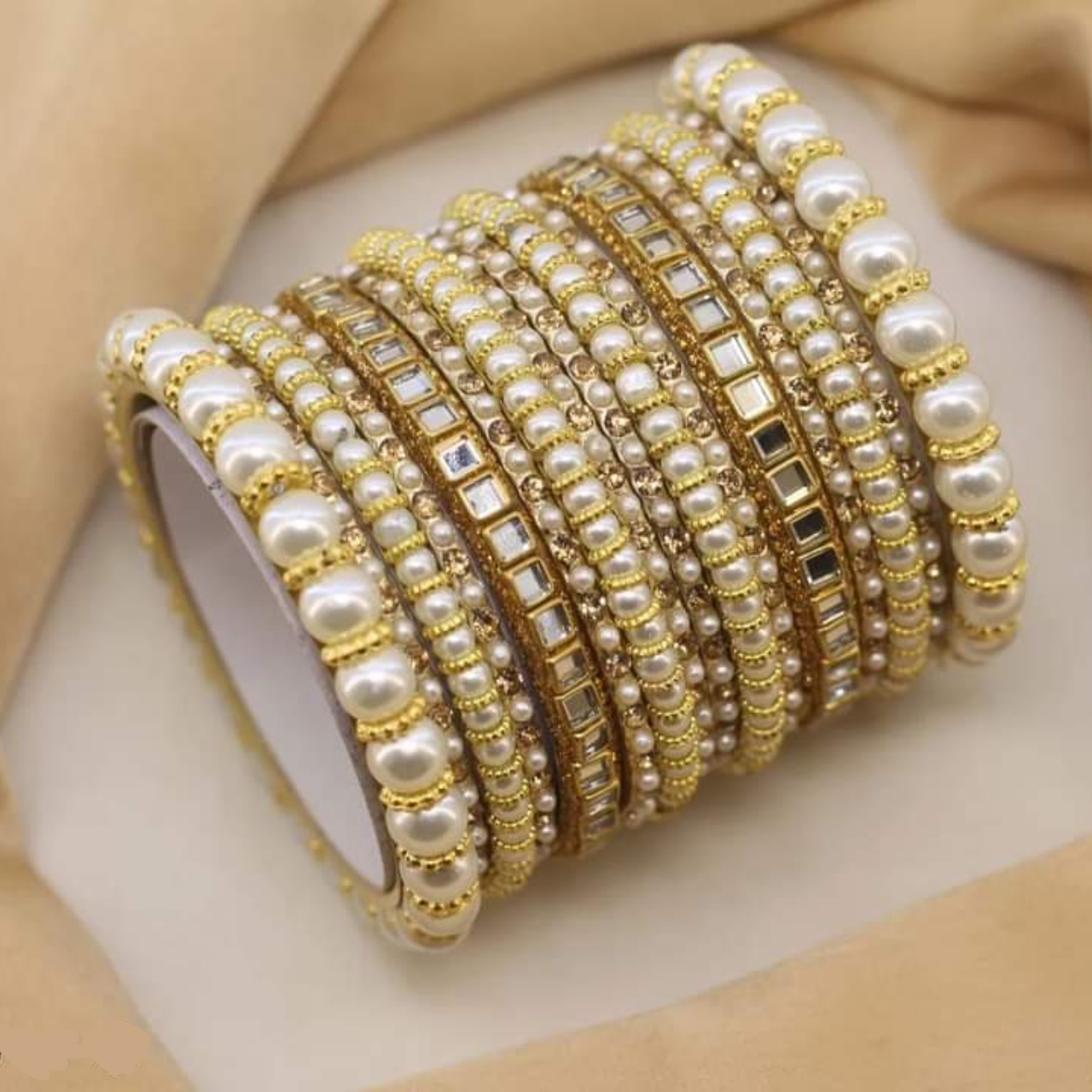 Jewellery for girls , bangles for girls , Stylish Pearl Kundan Bangle Set For Women and Girls