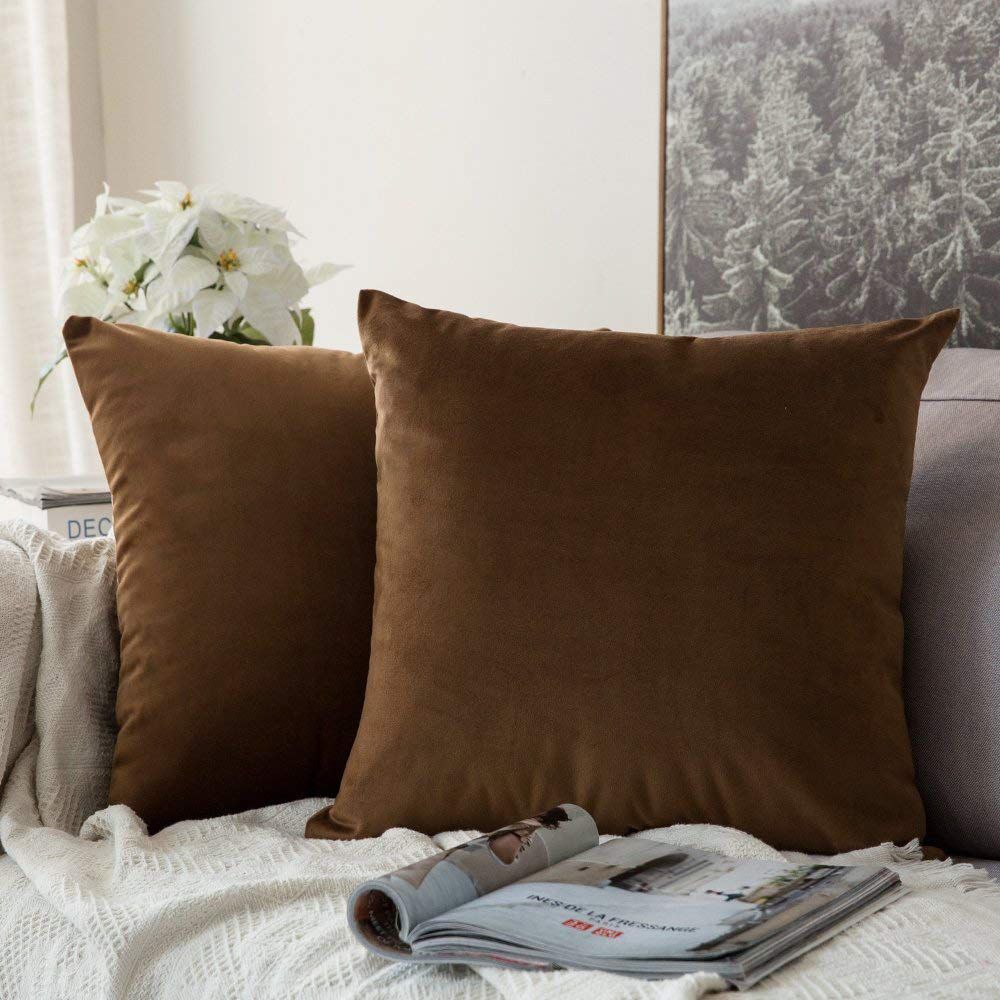 Plain Velvet Cushion Cover  Size 18 by 18 Inche's By Choice Now