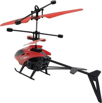 Remote Control Velocity Flying Helicopter With Unbreakable Blades Infrared Sensors & Light, 2D/2.5D Transmitter | Red |, Kid