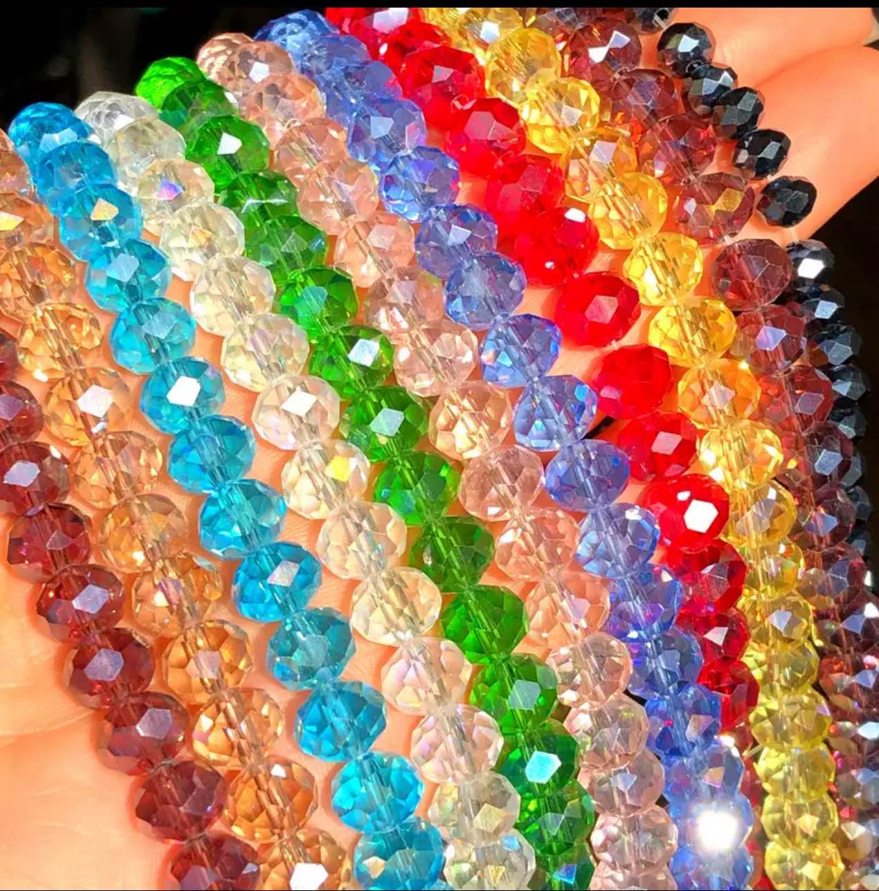 60 Pieces 8mm Crystal Glass Beads – Washable, Shiny Round Beads for Jewelry Making, Bracelets, Bags, Clothing & DIY Crafts
