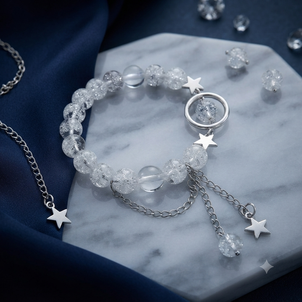 Luxury Handcrafted princess star charms Bracelet,Elegant Minimalist Jewelry for Women & Girls,Aesthetic korean Jewelry,Party Wear Bracelet,Charm Bracelet,Handcrafted adjustable Bracelet for Girls,Galaxy Bracelet,Trending Accessories,Gift for minimalists,