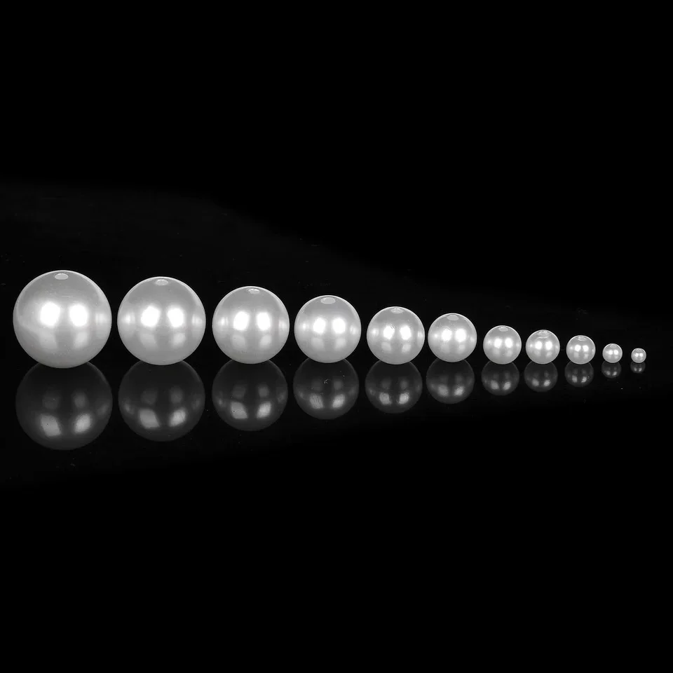 Pick Size 4mm, 6mm,10mm and 14mm Off White Shell Pearl Beads Round Loose Spacer Beads For Jewelry Making DIY Bracelets Necklace Accessories  | pearl  beads with hole