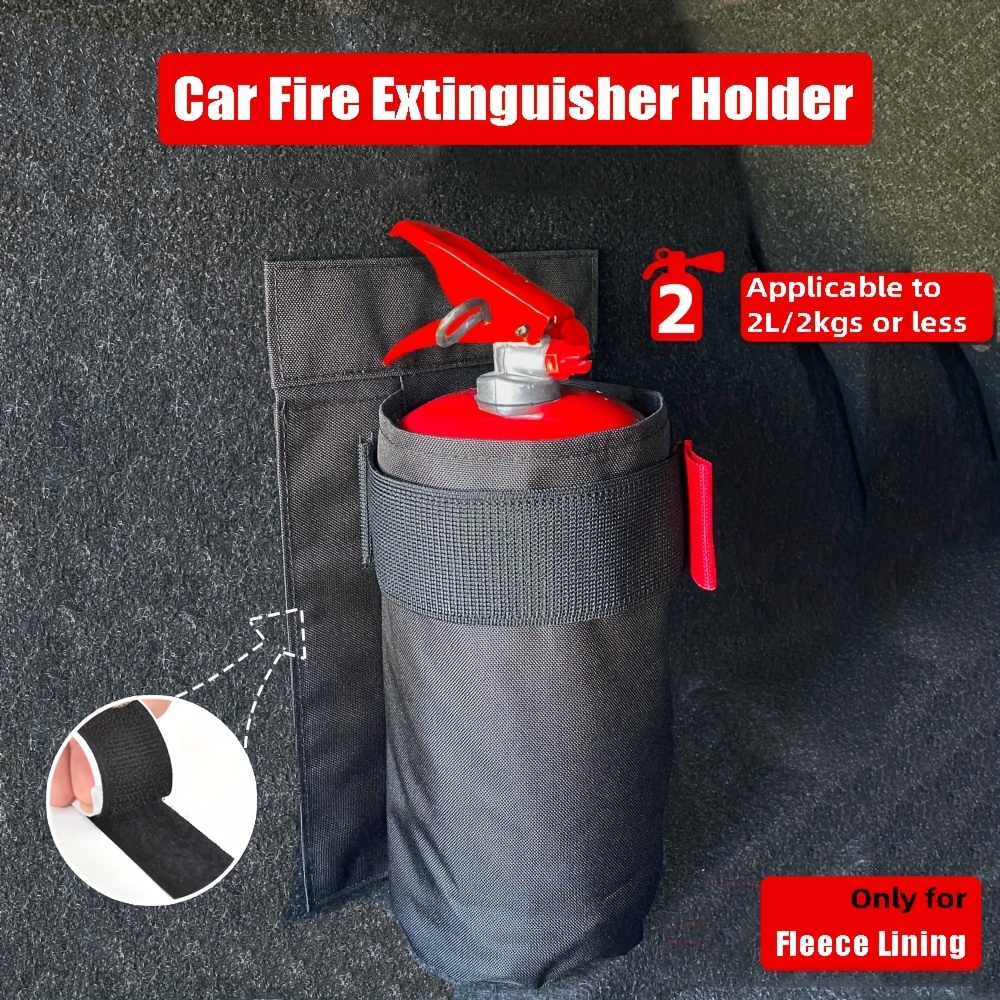 1-Piece Car Fire Extinguisher Holder Bag, Vehicle Fire Extinguisher Storage Bag, Trunk Fixing Magic Velcro Storage Bag, Car Fire Extinguisher Fixing Tool